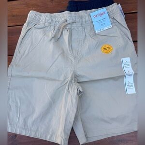 Cat & Jack 2Pack Tan and Navy Blue Pull On Shorts Size L 10/12, NWT